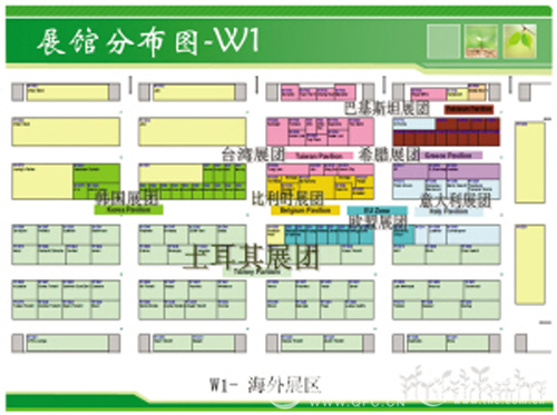 第18屆家紡展家紡類產品展館分布圖